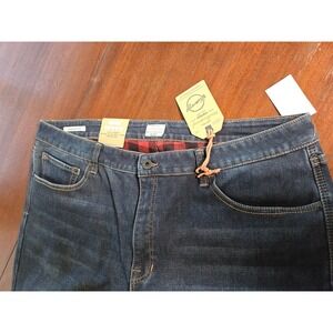 Weatherproof Vintage Jeans Mens 42x34 Dark Wash NEW Flannel Lined Regular Fit